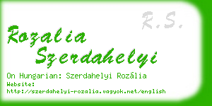 rozalia szerdahelyi business card